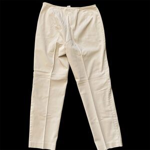 Ann Taylor LOFT Stretch Slim Ankle Dress Pant 28x29 Invisible Zip Women White 10